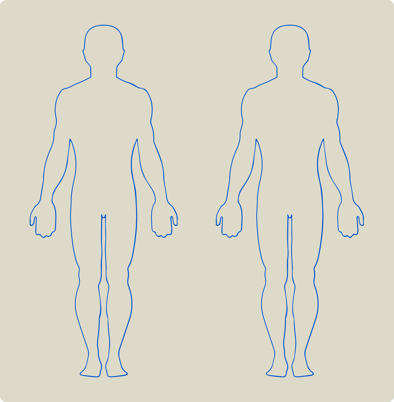 Diagram of the human body, front and back